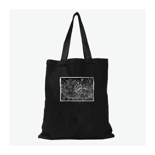 玛丽莲曼森暗黑工业摇滚哥特风manson手绘个性 黑色帆布包手提袋