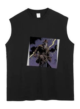 watchmen 守望者罗夏科幻朋克末世反英雄 透气印花纯棉坎肩无袖T