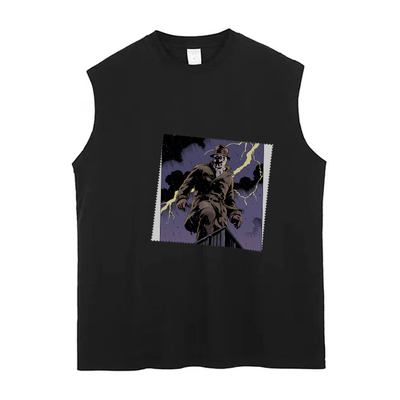 watchmen 守望者罗夏科幻朋克末世反英雄 透气印花纯棉坎肩无袖T