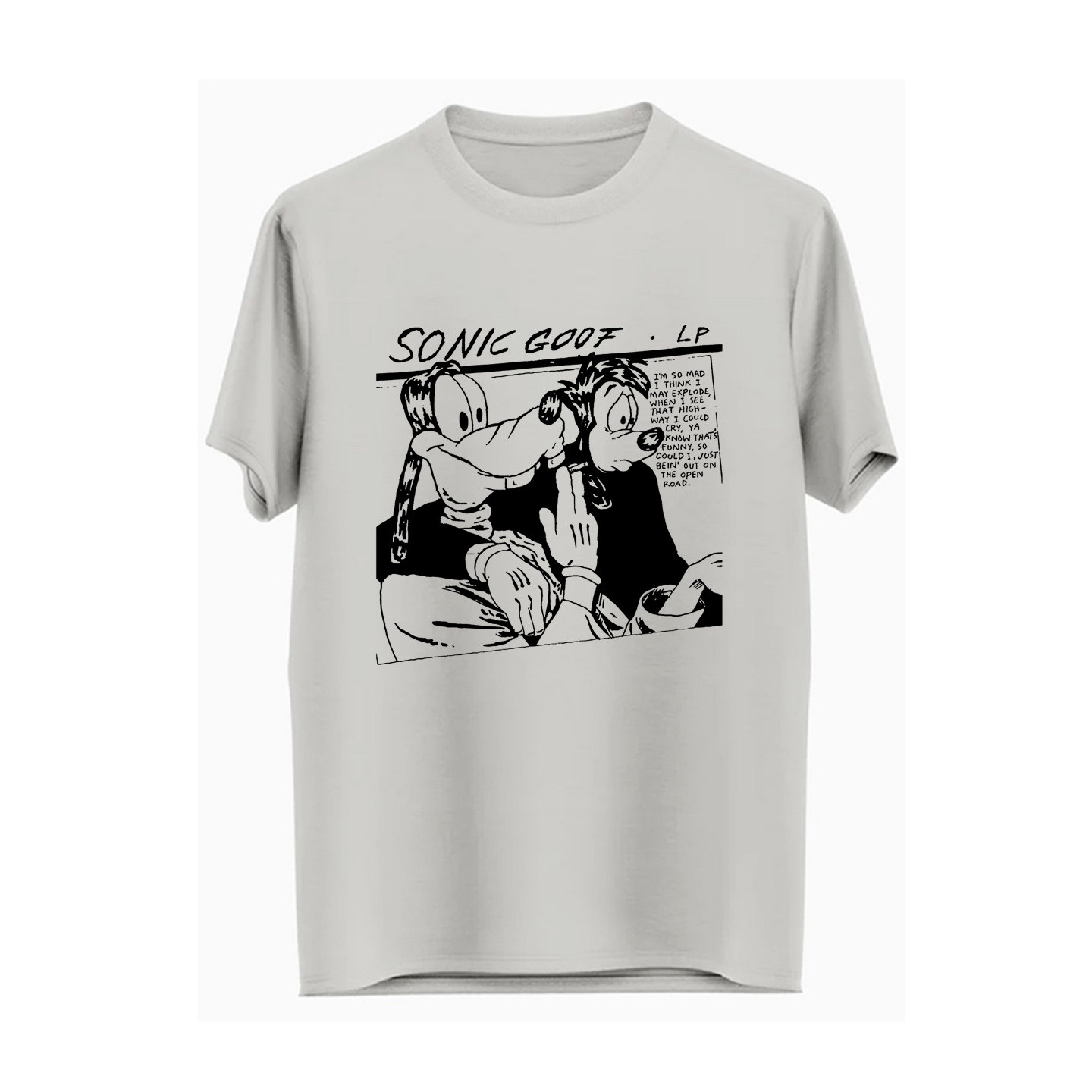 音速青年sonic youth Lp卡通漫画手绘二创高飞喷印凉感男女短袖T