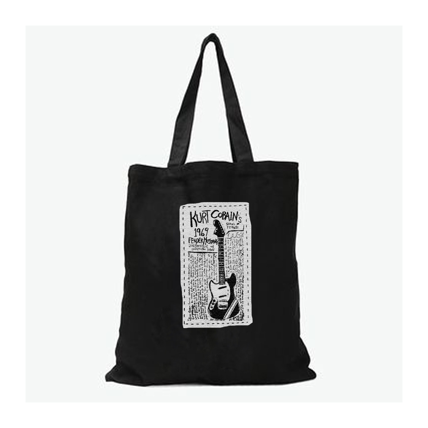 kurt cobain柯本摇滚吉他朋克贴布印花手绘个性黑色帆布包手提袋,箱包皮具/热销女包/男包,时尚帆布包,淘宝优惠券,粉丝福利购,淘宝优惠卷