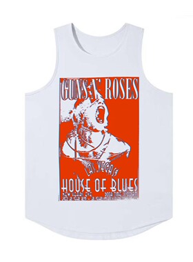 枪炮玫瑰guns n roses流行金属健身机能运动圆下摆背心坎肩T恤