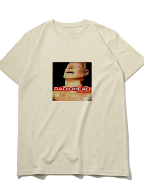 radiohead 电台司令 收音机头 the bends欧美破烂刷旧摇滚T恤
