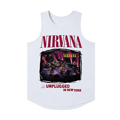 nirvana涅盘乐队纽约不插电男女透气吸汗圆下摆机能背心坎肩T恤