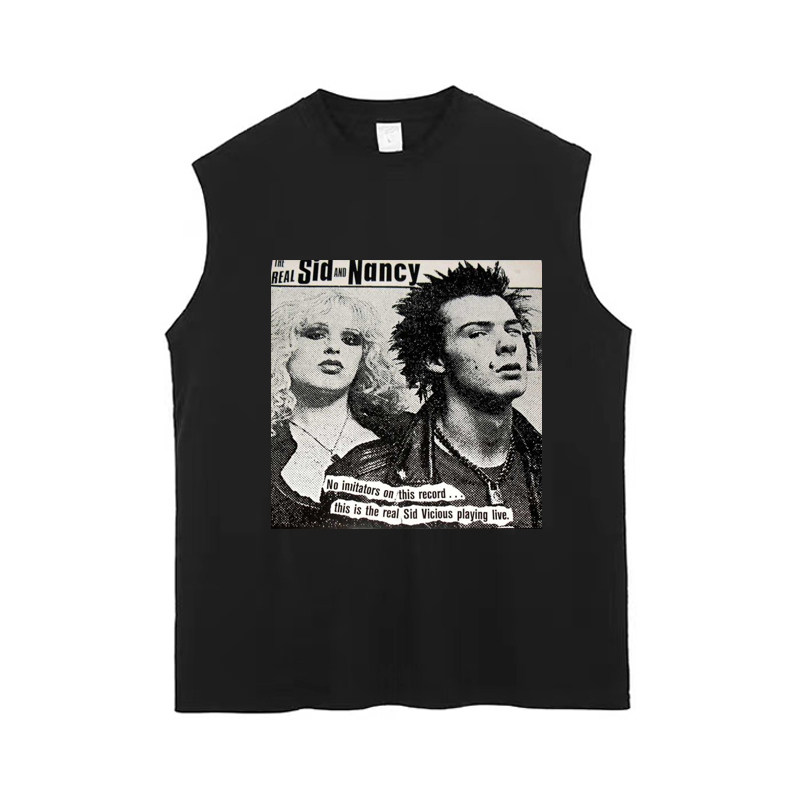 sid and nancy punk lover sex pistols朋克风纯棉背心坎肩无袖T