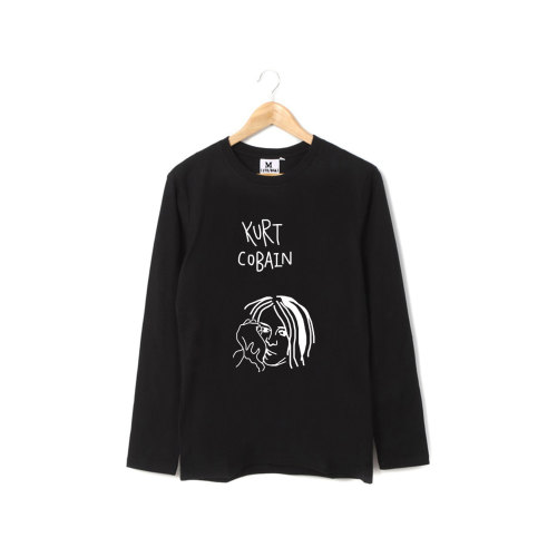 kurt cobain nirvana涅盘笑脸暗黑朋克手绘男女纯棉长袖T恤卫衣