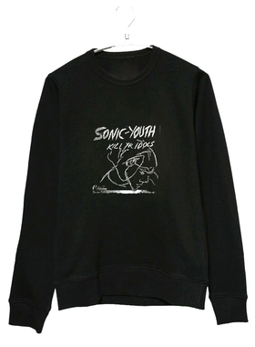 sonic youth音速青年噪音朋克新浪潮干掉爱豆摇滚棉毛圈黑色卫衣