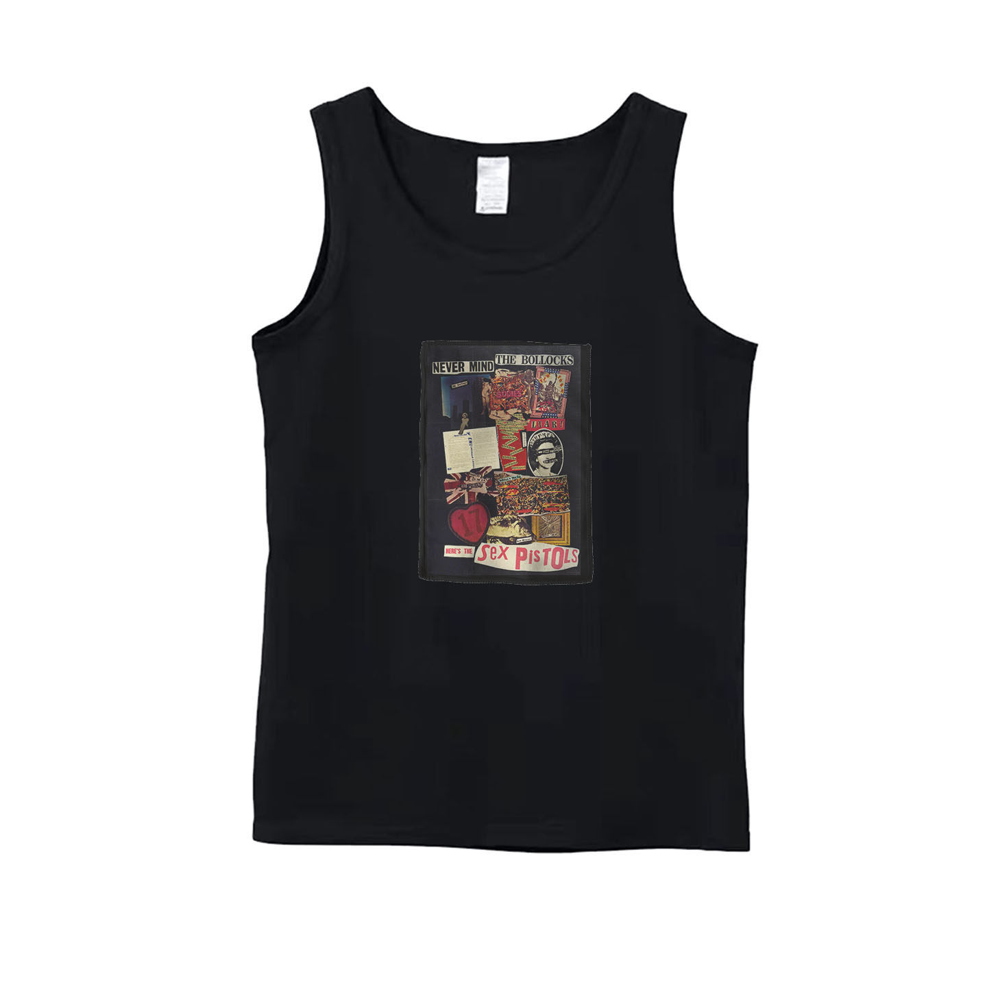 sex pistols 别针punk rock朋克摇滚贴布印花艺术纯棉 背心吊带