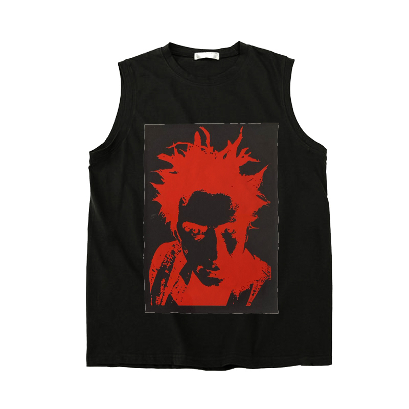 sex pistols性手枪sid vicious punk rock贴布设计无袖纯棉T坎肩