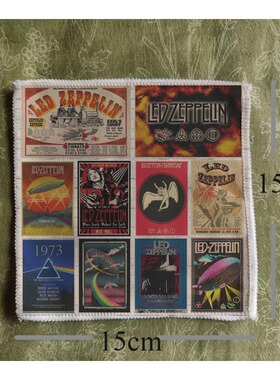 led zeppelin 齐柏林飞艇 mothership喷印桃皮绒布贴包包衣服配件
