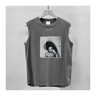 pj harvey patti smith朋克摇滚女性punk无袖圆领坎肩纯棉T恤背心