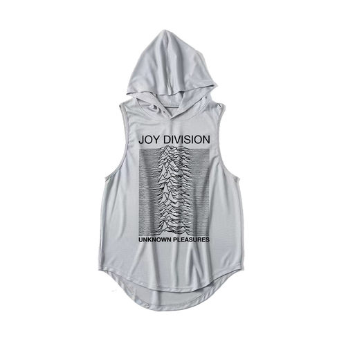 joy division快乐分裂后朋克连帽运动速干排汗坎肩背心跑步