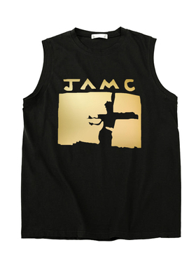 玛丽莲乐队jamc and mary chain盯鞋摇滚朋克厚板印花无袖坎肩T恤