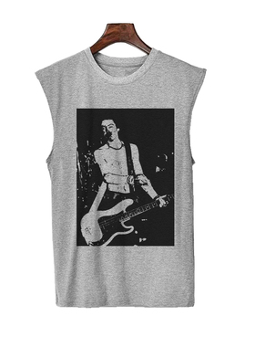 sid vicious sex pistols punk经典朋克灰色爽滑凉快夏季坎肩无袖