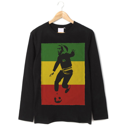 bob marley one love鲍勃马利踢球红黄绿雷鬼摇滚男女长袖T恤卫衣