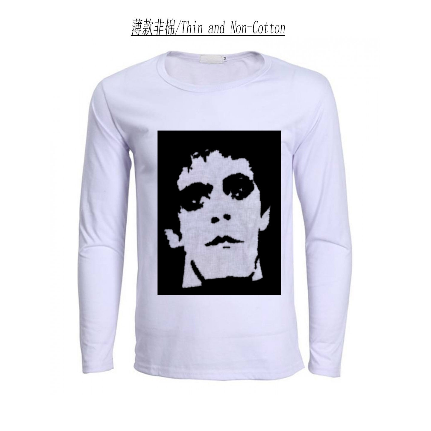 薄非棉爽滑lou reed velvet underground地下丝绒男女长袖T恤