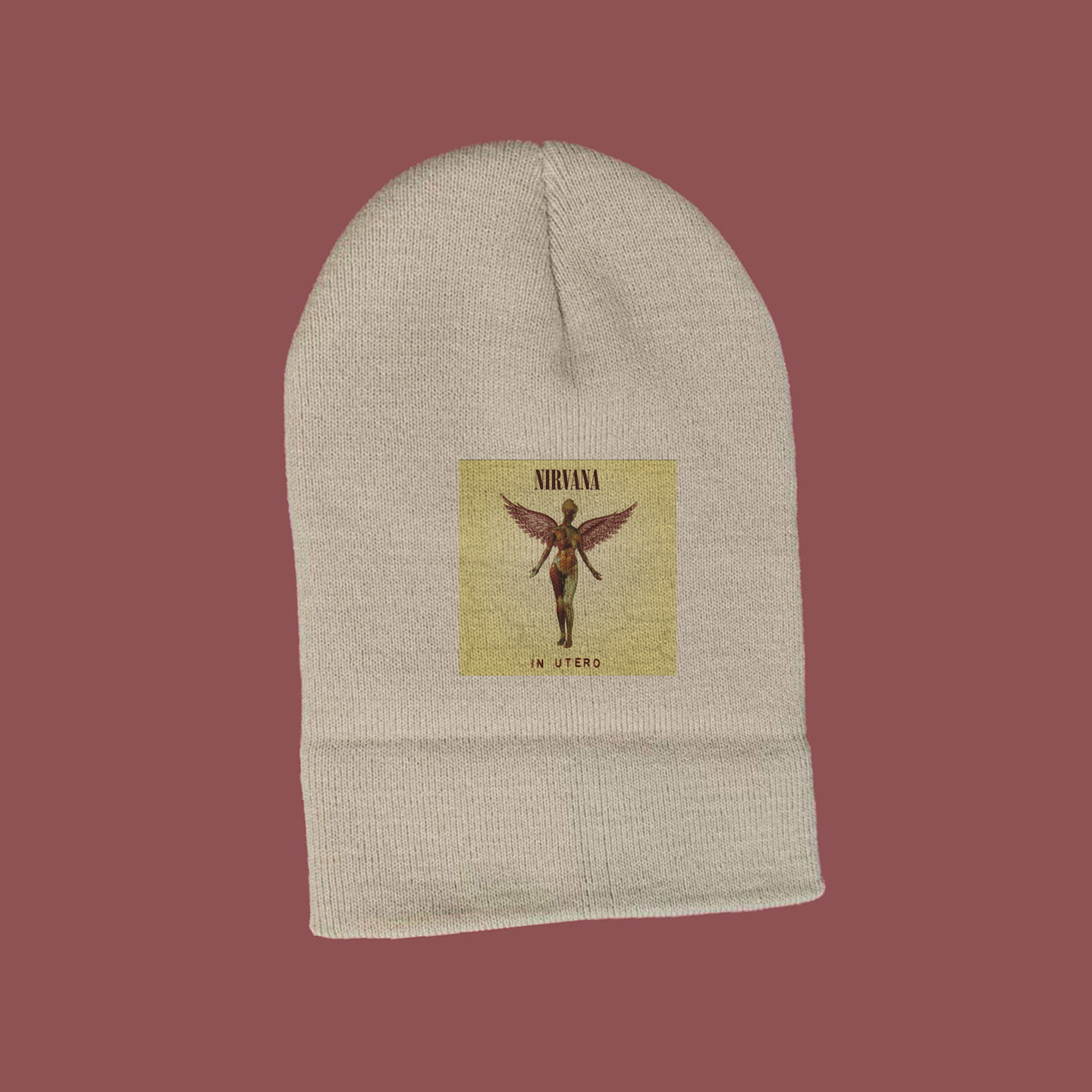 nirvana-in-utero雌雄同体女神翅膀印花柯本摇滚朋克男女冷帽