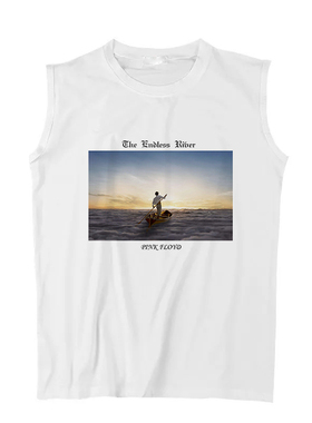 pink floyd平克弗洛伊德无尽的河流直喷印花圆领坎肩无袖T恤
