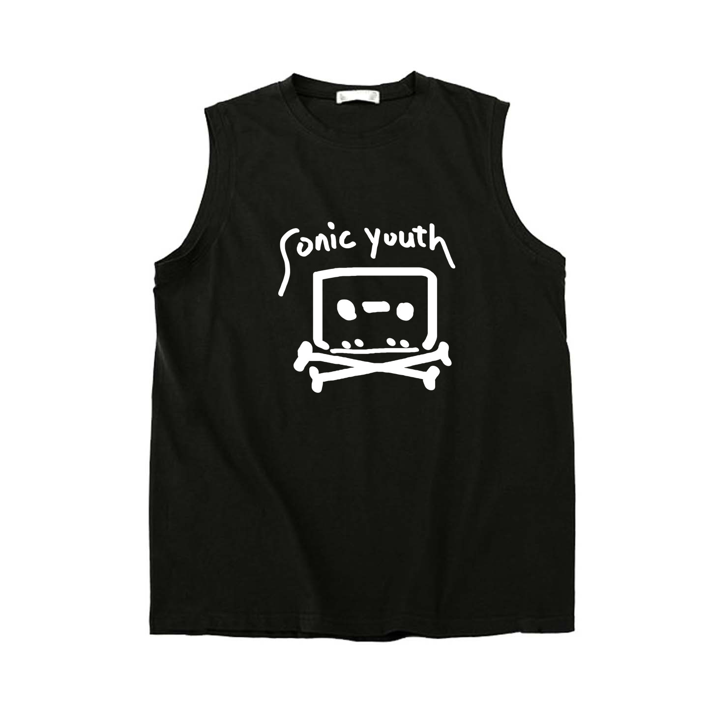 sonic youth音速青年磁带手绘设计感朋克摇滚punk纯棉坎肩