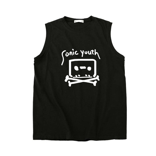 sonic youth音速青年磁带手绘设计感朋克摇滚punk纯棉坎肩