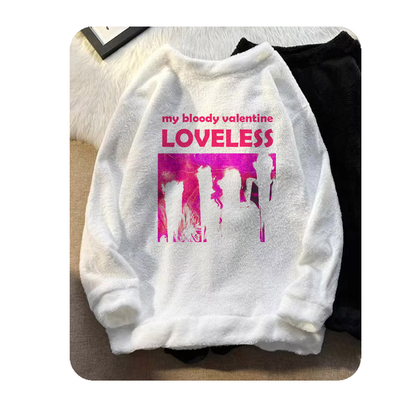 双面绒my bloody valentine mbv loveless男女个性珊瑚绒卫衣外套