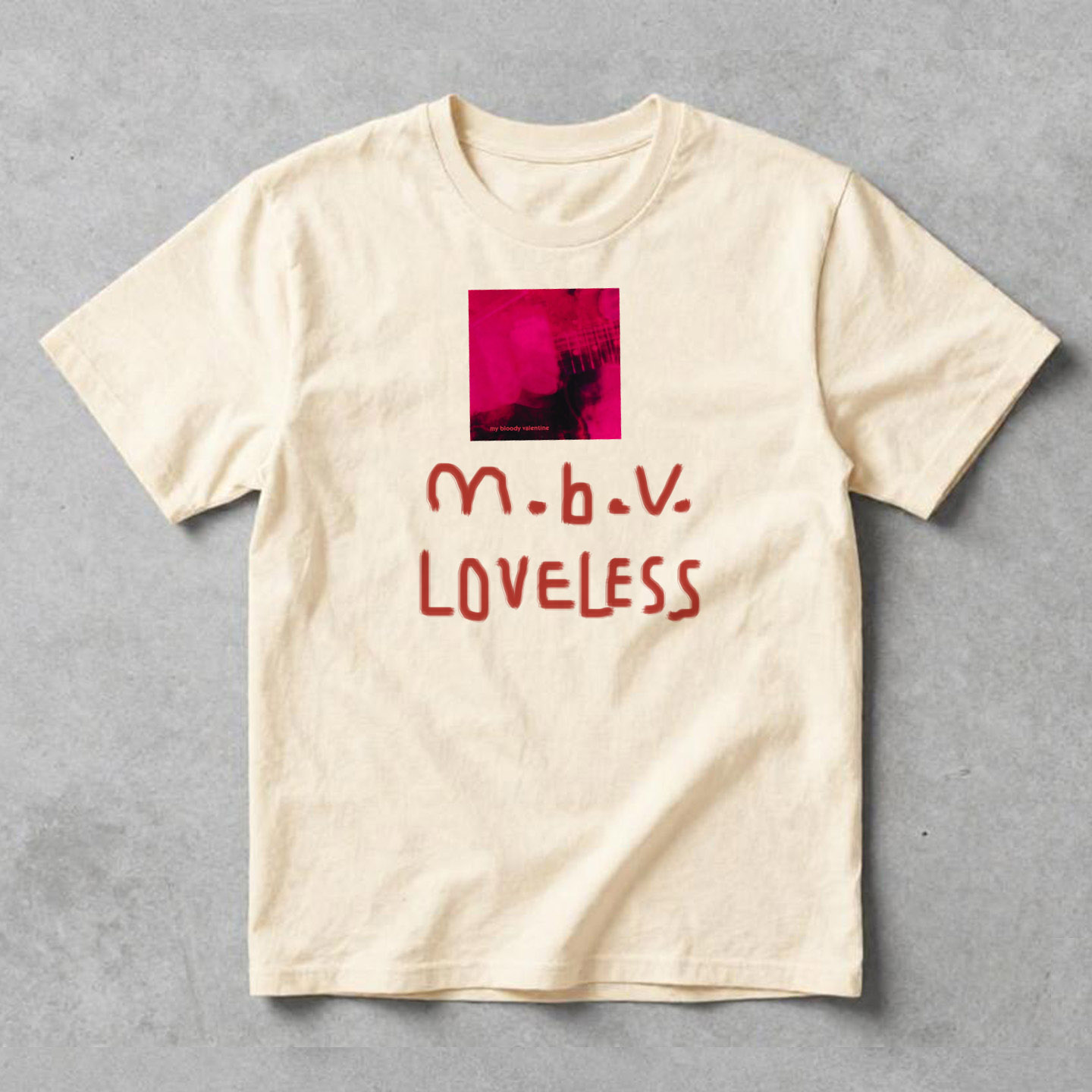 mbv my bloody Valentine loveless盯鞋摇滚手绘印花男女纯棉T恤