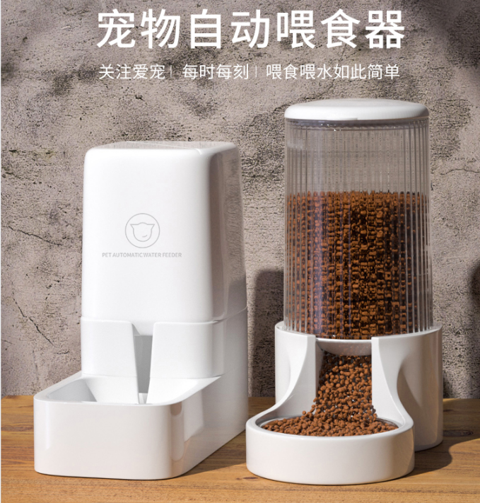 小猫咪自动饮水机喂食器一体喂水器猫狗通用自动续水大容量不插电