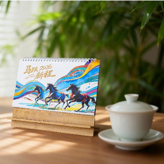 楠竹台历内文250克铜版纸横版