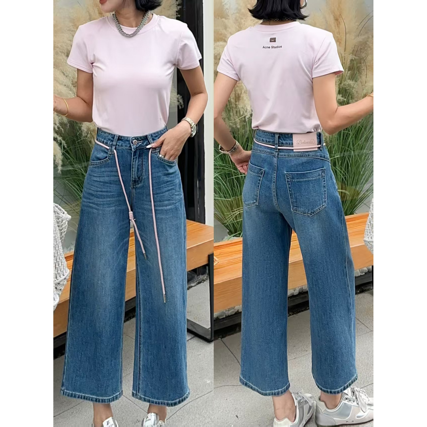 太原不售  2026夏totoblue韩弹力大码显瘦女士牛仔9分奶奶裤19276