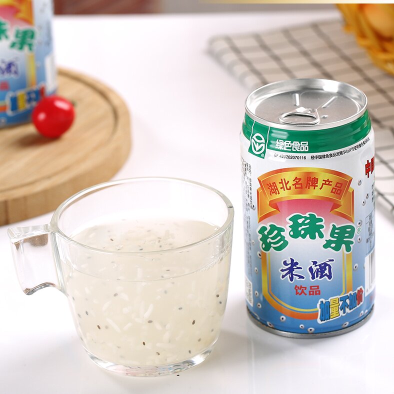 湖北特产 黄石珍珠果米酒330g听装易拉罐饮料 绿色食品香甜糯米酒