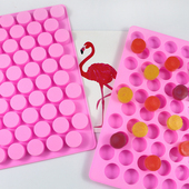 55格小圆柱硅胶巧克力模具火漆蜡立模具diy翻糖圆形软糖滴胶模具