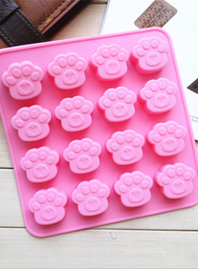 卡通16连猫爪熊掌造型硅胶自制皂模雪糕冰激凌冰块巧克力模具