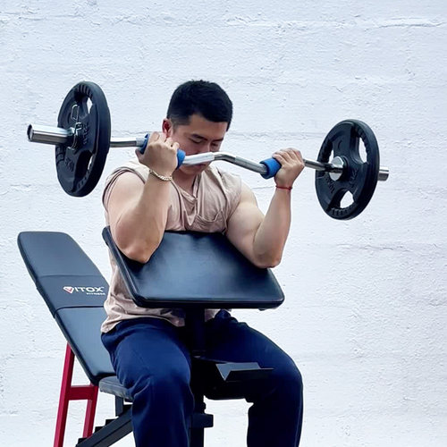 杠铃弯举二头肌训练奥杆