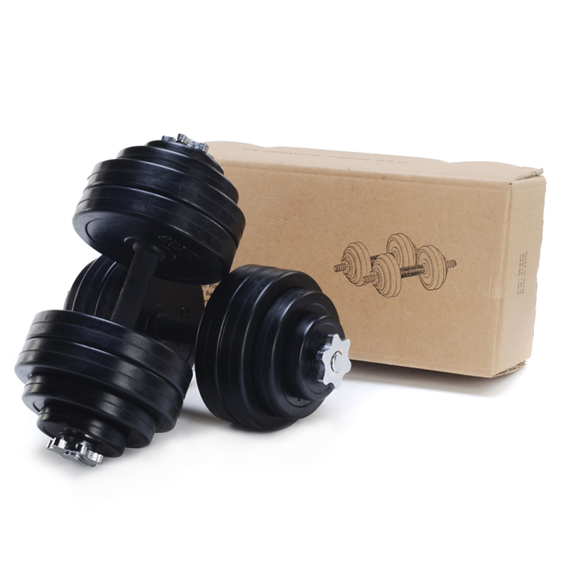 组装30kg足重可调节黑色包胶哑铃