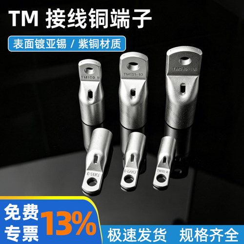 TM35/50/95/120-6/8/10窄头窥口接线铜鼻子小头铜接头压线端子