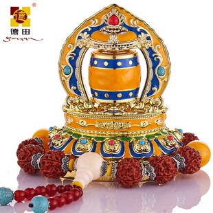 新款德田汽车载太阳能转动高级感汽车金属摆件高档合金车内装饰品