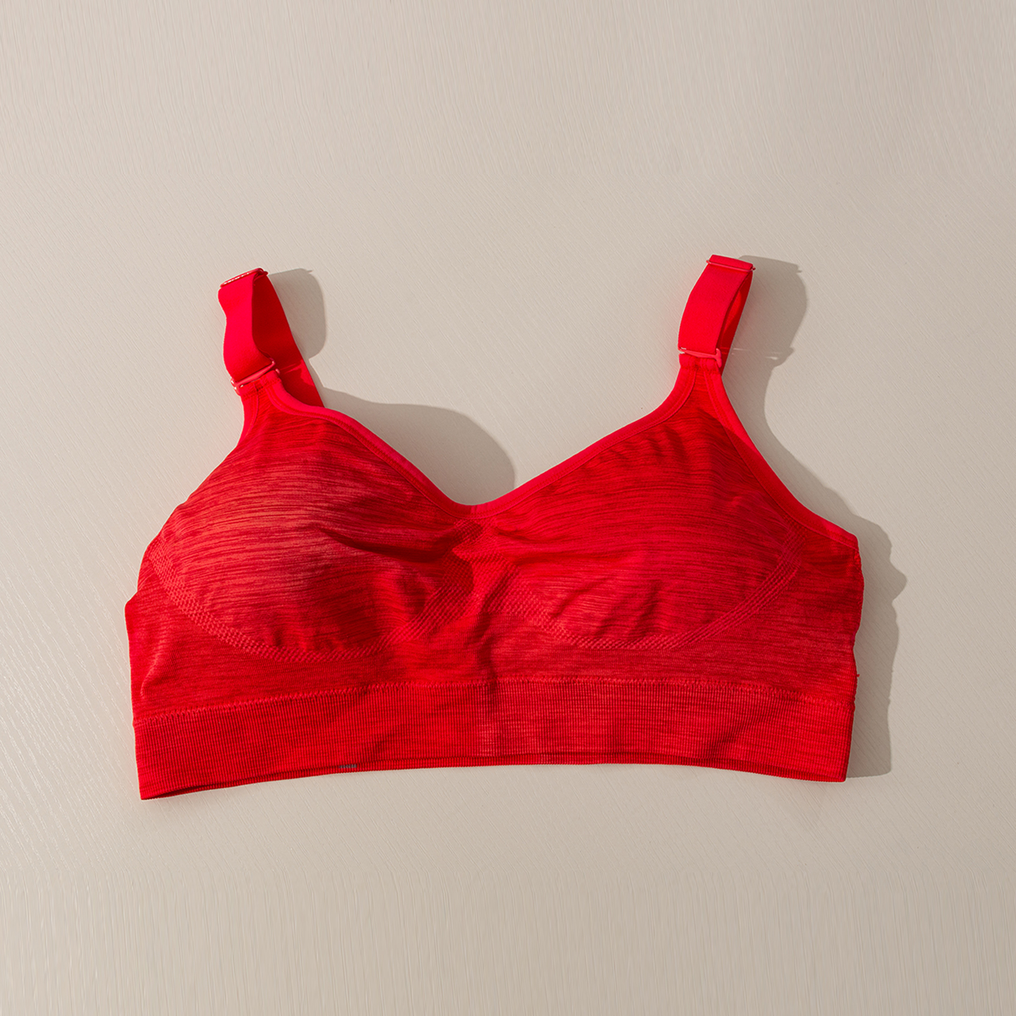 红色运动内衣无痕无钢圈文胸运动防震背心