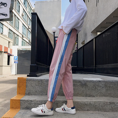 2021 real shot 9439 sports pants women spring and autumn loose Korean ulzzang versatile students' fashionable hip-hop Harun casual pants