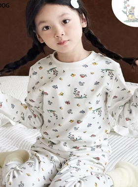 BLESSDOG蓝狗家秋冬新款鹿绒女童保暖内衣套装加厚儿童棉内衣裤