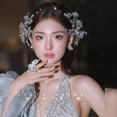 锦鈺新娘超仙滴胶头饰对夹套装 甜美发饰婚纱晚礼服晨袍减龄配饰品