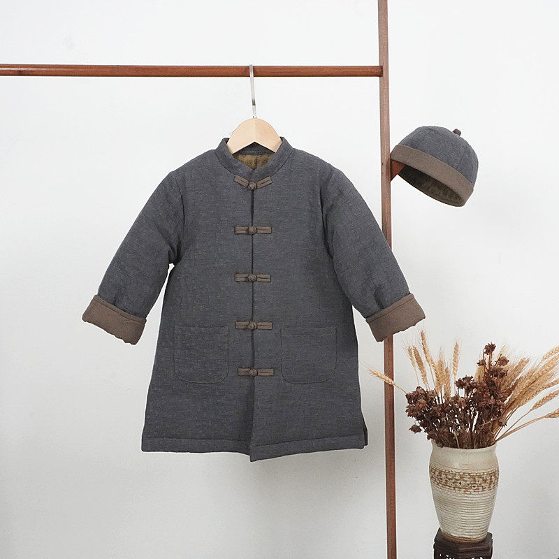 冬季儿童新中式中长款对襟棉服男女宝宝唐装汉服棉袄改良国风棉衣,童装/婴儿装/亲子装,唐装,淘宝优惠券,粉丝福利购,淘宝优惠卷