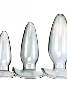 A self-pleasuring toy made of glass for use inside the anus.