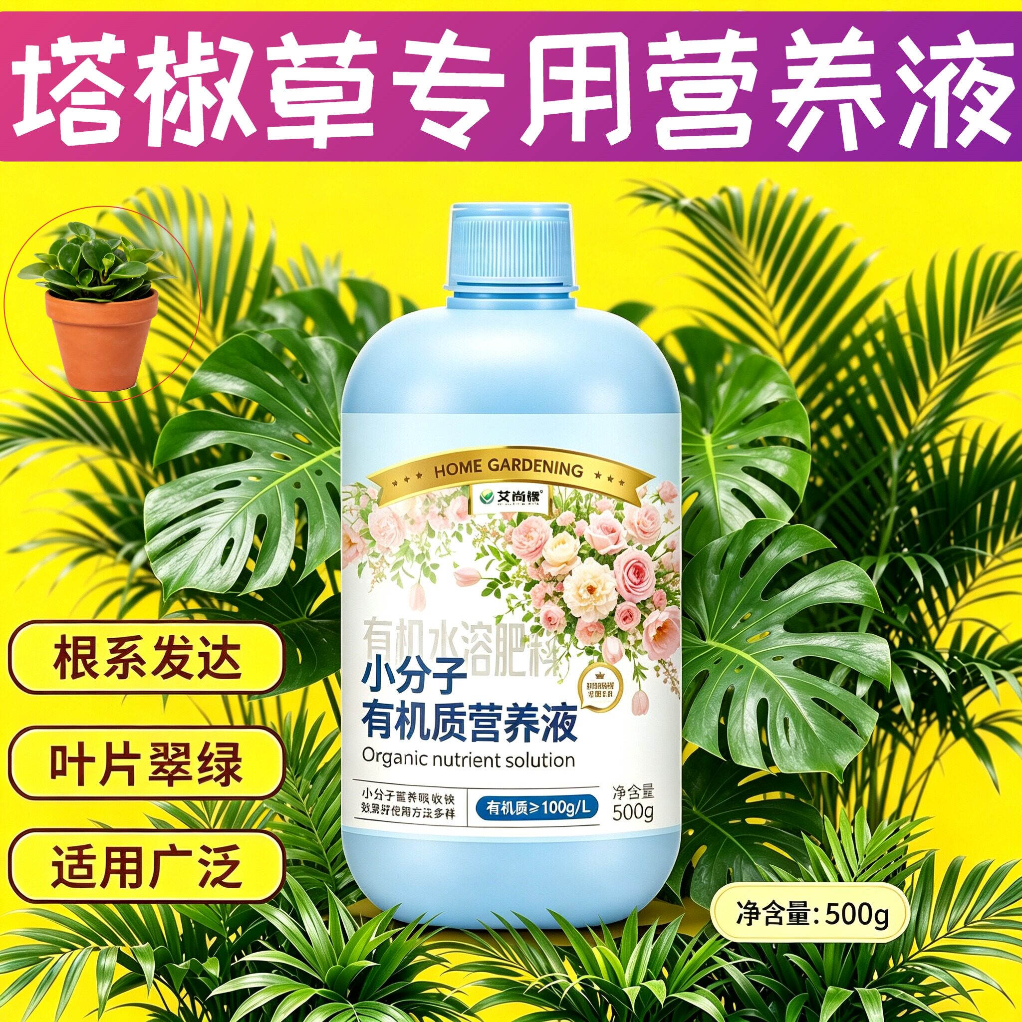 塔椒草专用观花型营养液小分子有机质水溶肥根叶双补叶绿花艳家用