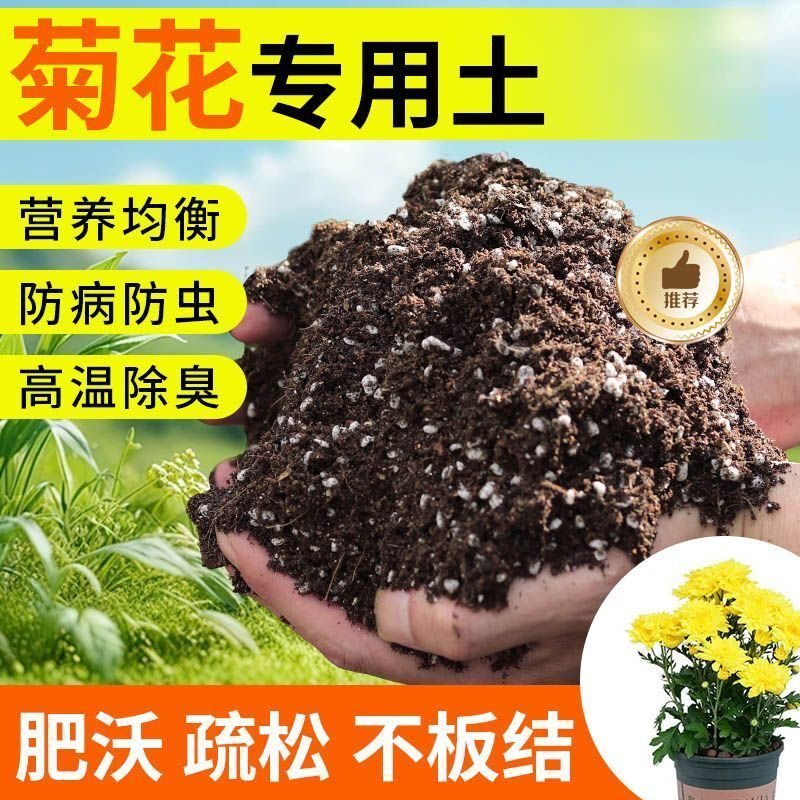 菊花种植土壤专用营养土盆栽土种花养花土多肉育苗土君子兰花土壤