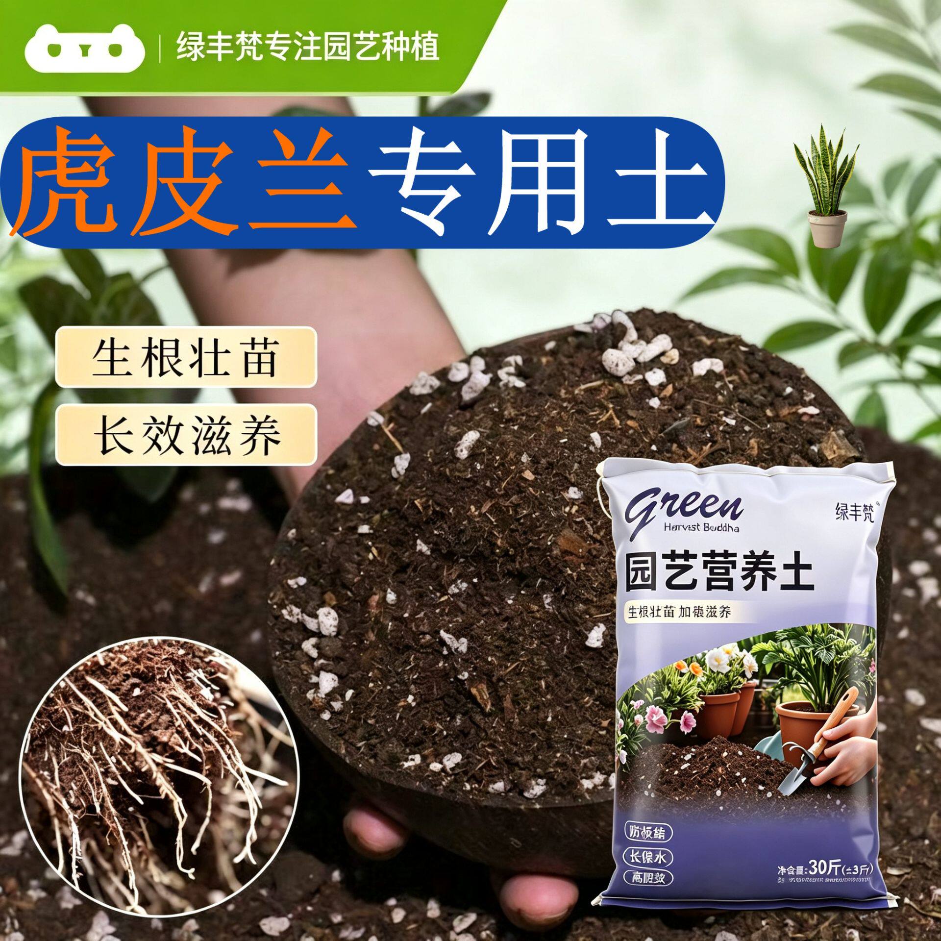 虎皮兰专用腐叶土防烂根疏松透气家庭园艺大包进口促生长喜酸室内
