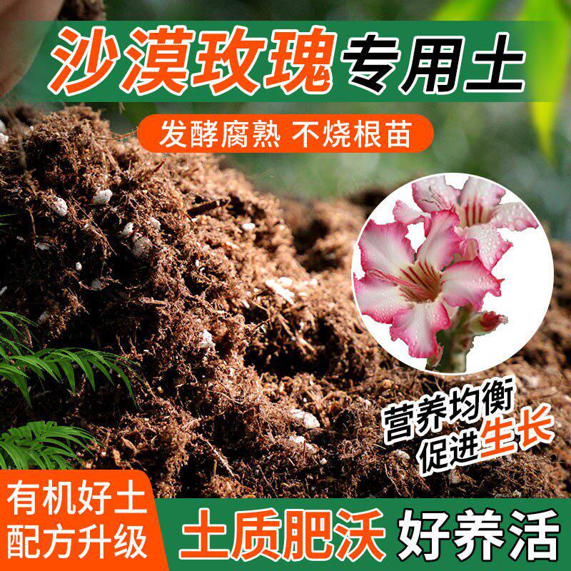 沙漠玫瑰专用土种植士营养土家庭阳台养花盆栽绿植轻质有机肥料土