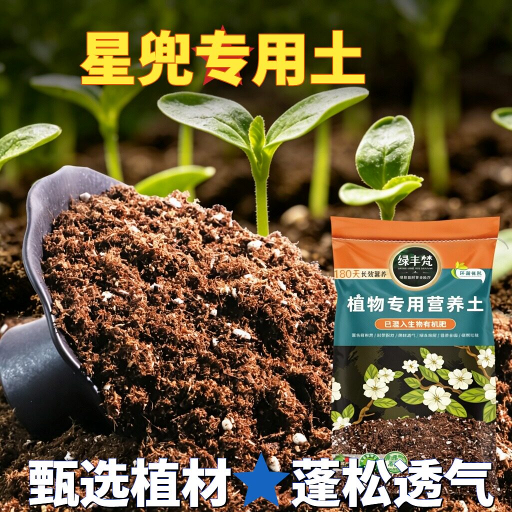星兜适用泥炭土排水顺畅地栽盆栽土无菌缓释营养开袋即用球根花园