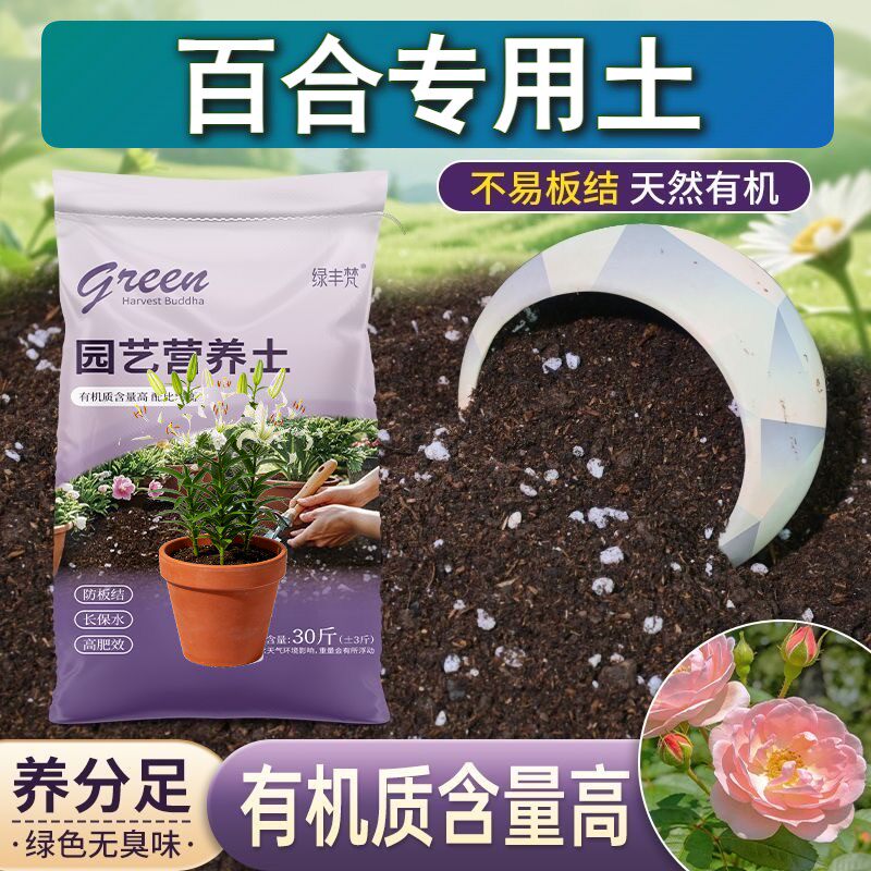 百合专用进口泥炭土保水保肥盆景加深生根粉有机防黄叶观花不板结