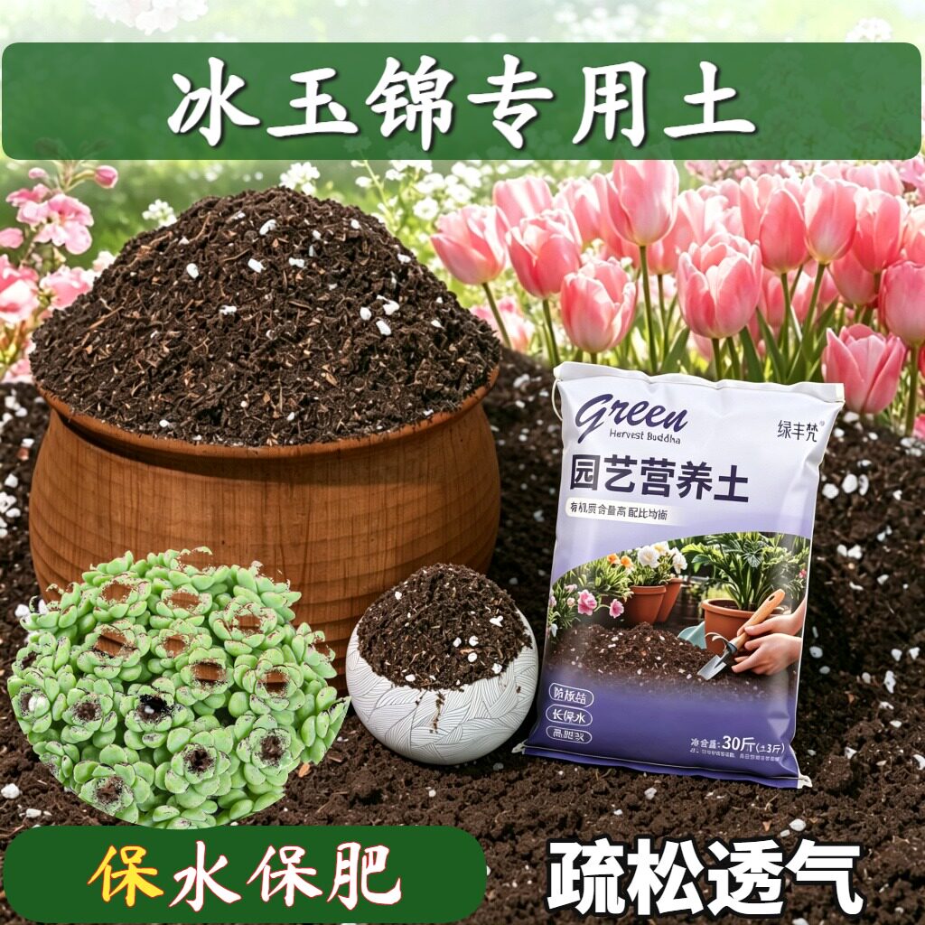 冰玉锦专用栽培土保水保肥加珍珠岩阳台加有机肥优质壮根木本球根