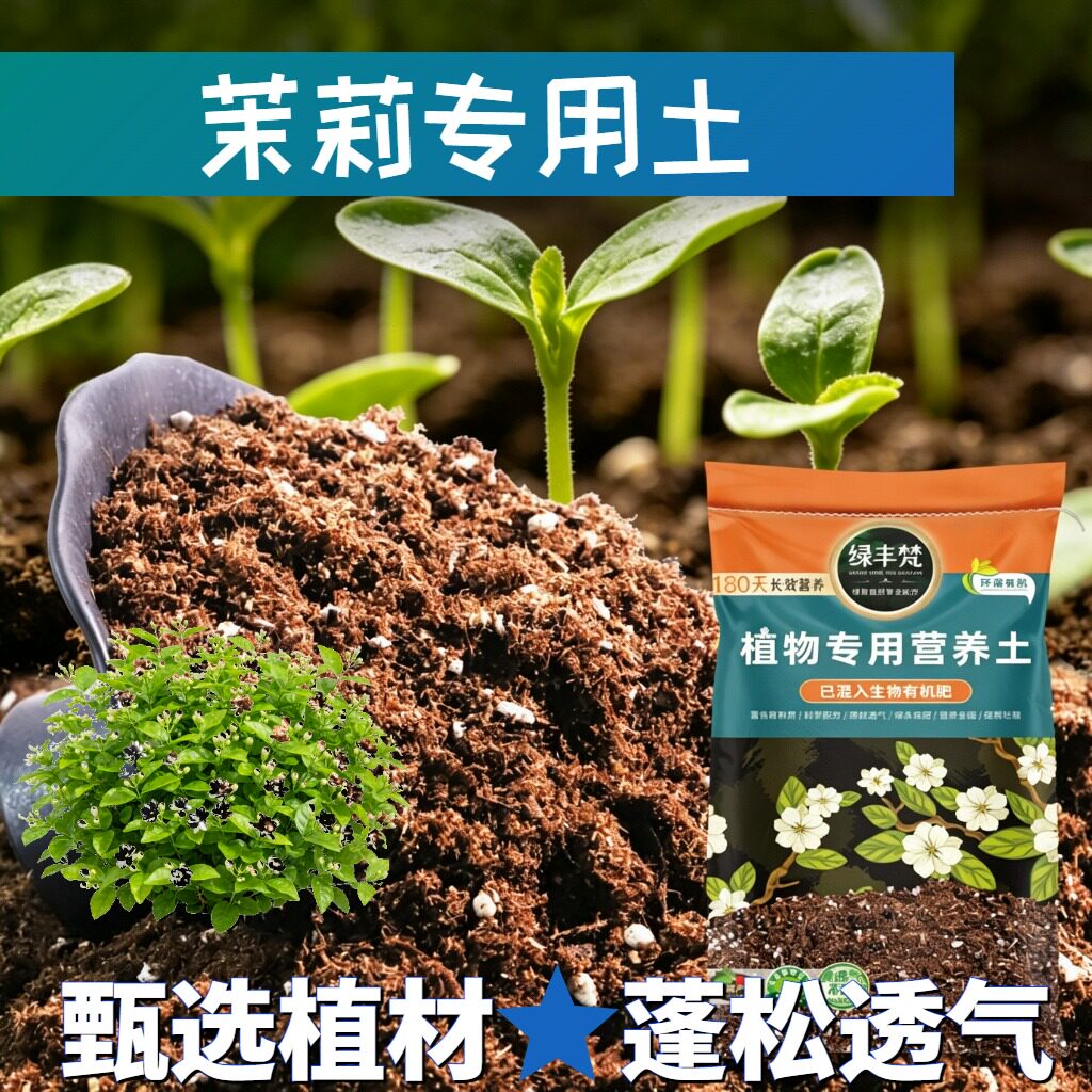 茉莉专用土壤疏松多孔屋顶盆栽土无杂草籽维持疏松无草籽观叶嫁接